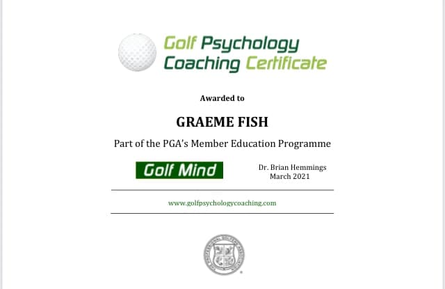 PGA Golf Psychology Coaching Certificate